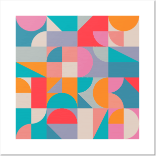 Mid Century Shapes N.04 / Colorful Summer Abstraction Posters and Art